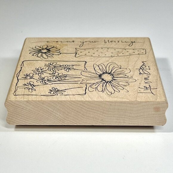 Life is in Bloom Count Your Blessings Rubber Mounted Stamp # JB3301 PrintWorks - Picture 5 of 9